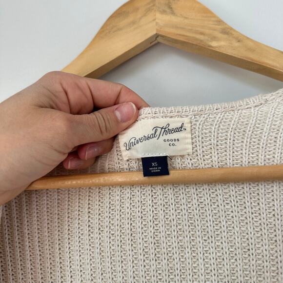 Universal Thread Knit Long Sleeve Open Front Cardigan Cream XS - Picture 5 of 8